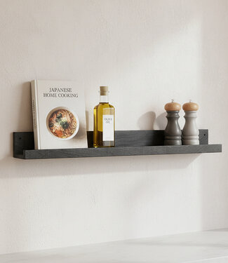 Raw Materials Amsterdam Factory Wandplank | Zwart | Hout | 75x8x8 cm