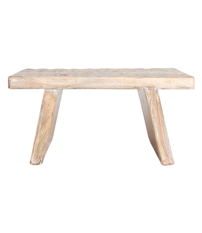 Raw Materials Amsterdam Mangohouten bijzettafel/kruk naturel - 40x25x20 cm