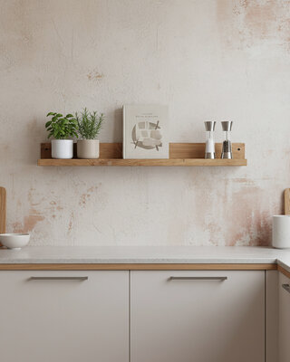 Raw Materials Amsterdam Elements Wandplank | Teakhout | 75 x 8 x 8 cm