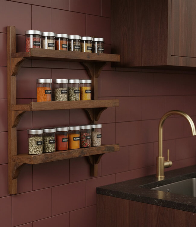 Factory keukenrek - gerecycled FSC-hout - 50 x 16 x 64 cm