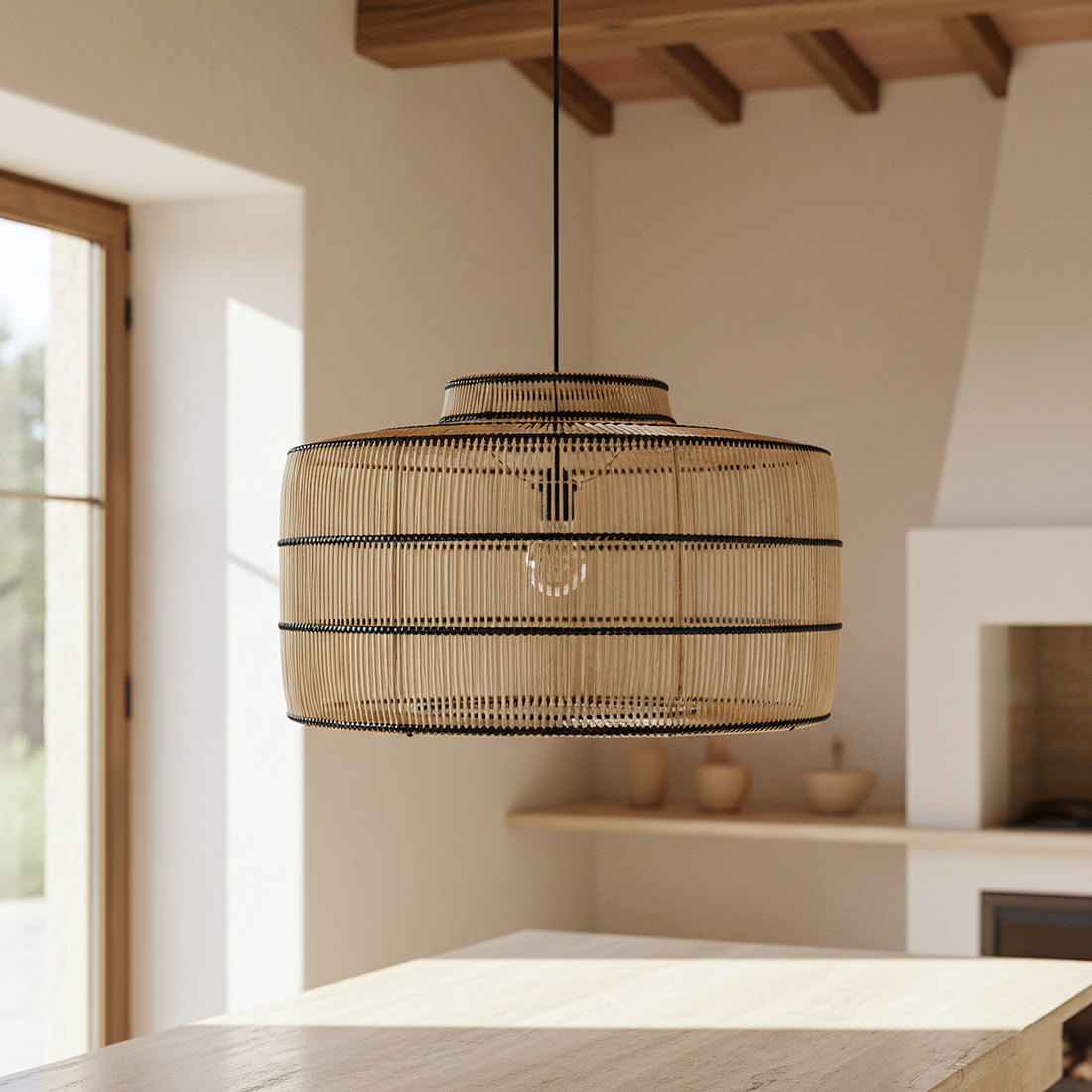 Raw Materials Amsterdam Stella Rotan Hanglamp | 61x61x36 cm