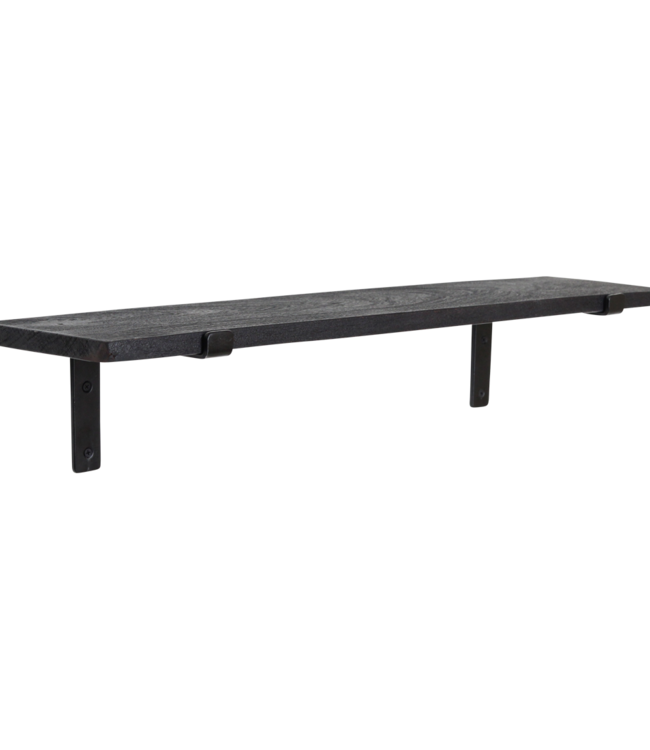 Raw Materials Amsterdam Factory wandplank zwart - FSC-gerecycled hout - 80 cm