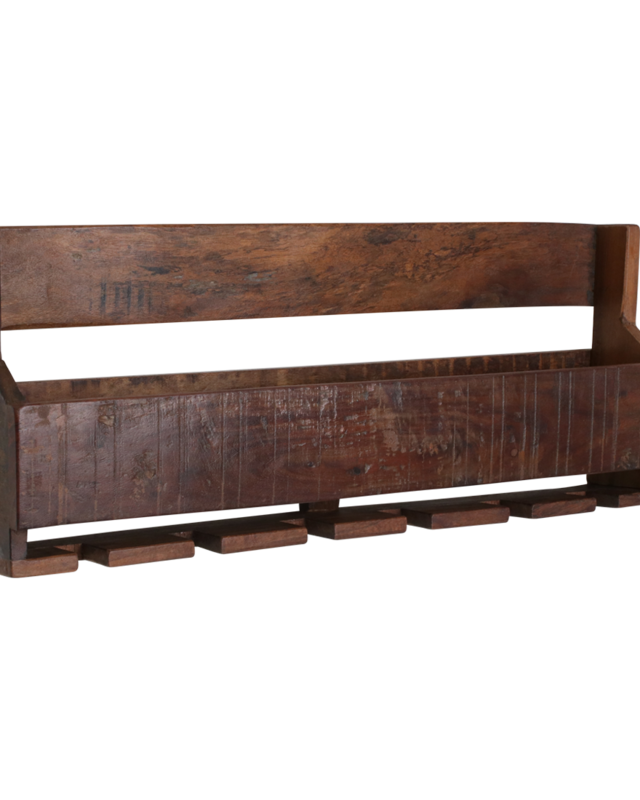 Raw Materials Amsterdam Factory Hangend Wijnrek | Hout | 12x60x28 cm