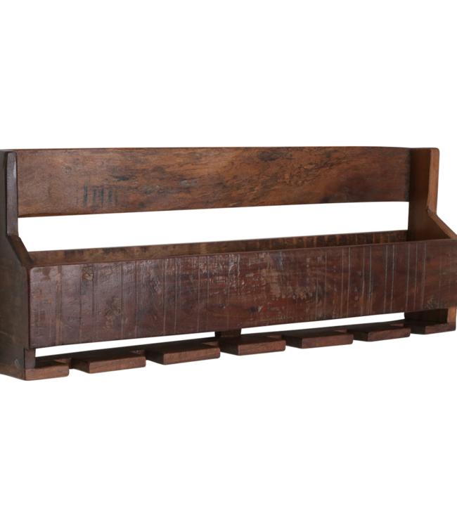 Raw Materials Amsterdam Factory Hangend Wijnrek | Hout | 12x60x28 cm