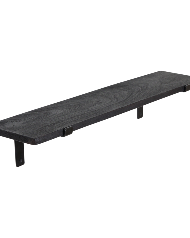 Raw Materials Amsterdam Factory wandplank zwart - FSC-gerecycled hout - 80 cm