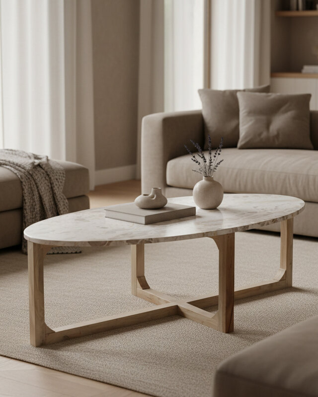 Raw Materials Amsterdam Marmeren Salontafel Crème | B120xH60xD38 cm