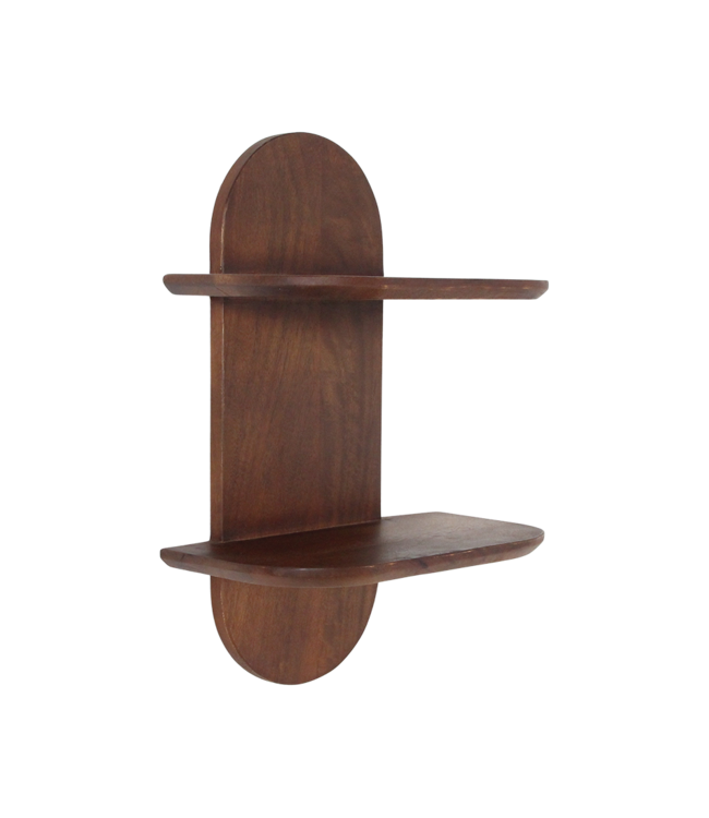 Raw Materials Amsterdam Bullnose Dubbele Wandplank | Mangohout | 18x50x35 cm