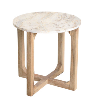 Marmeren bijzettafel crème - 50 x 50 x 50 cm