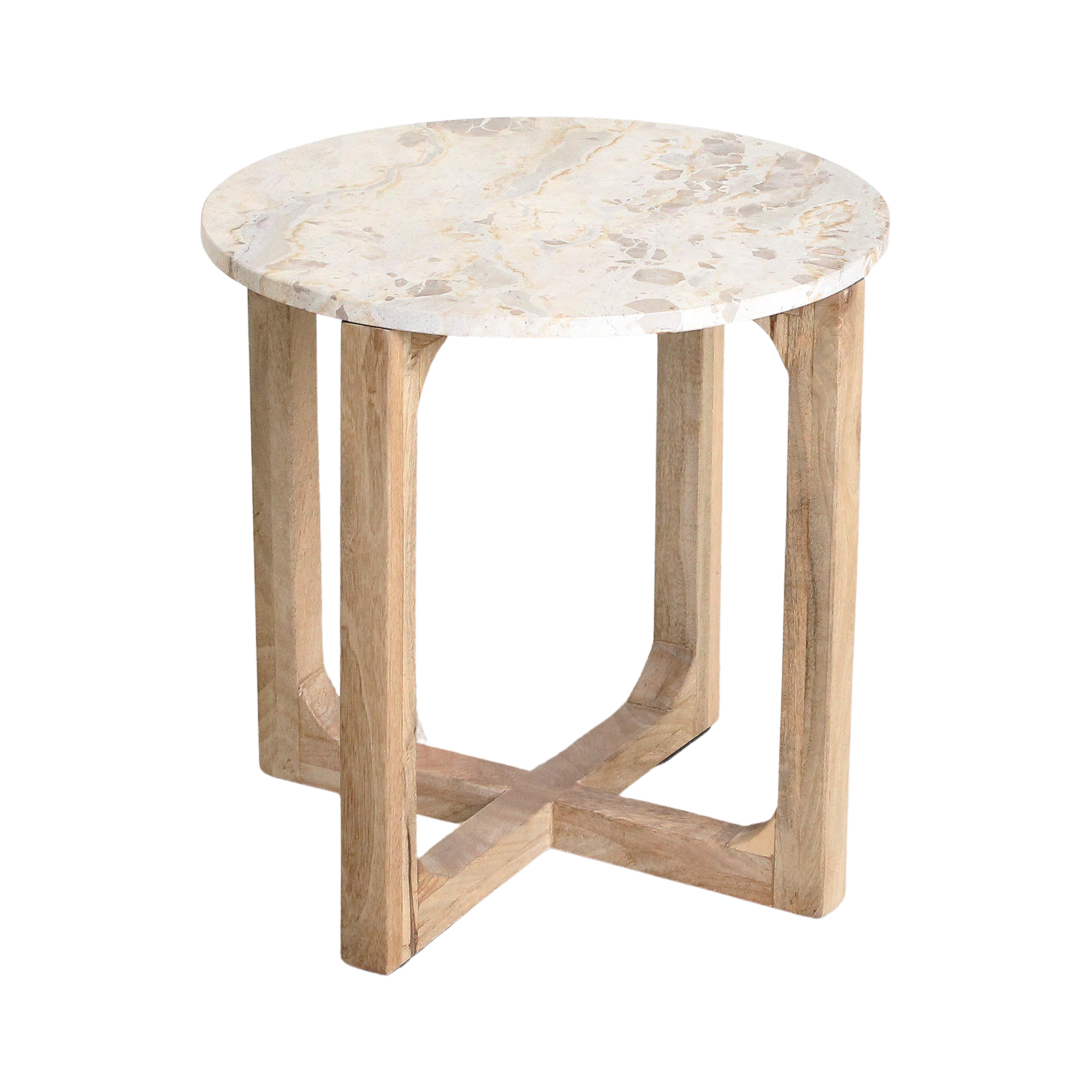 Raw Materials Amsterdam Marmeren Bijzettafel | Crème | 50 x 50 x 50 cm