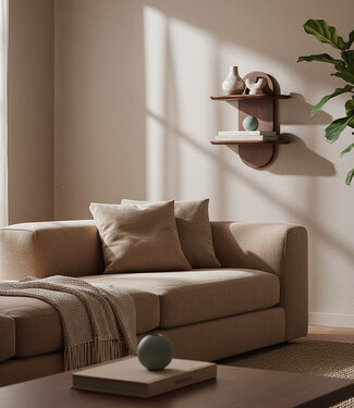 Raw Materials Amsterdam Bullnose Dubbele Wandplank | Mangohout | 18x50x35 cm