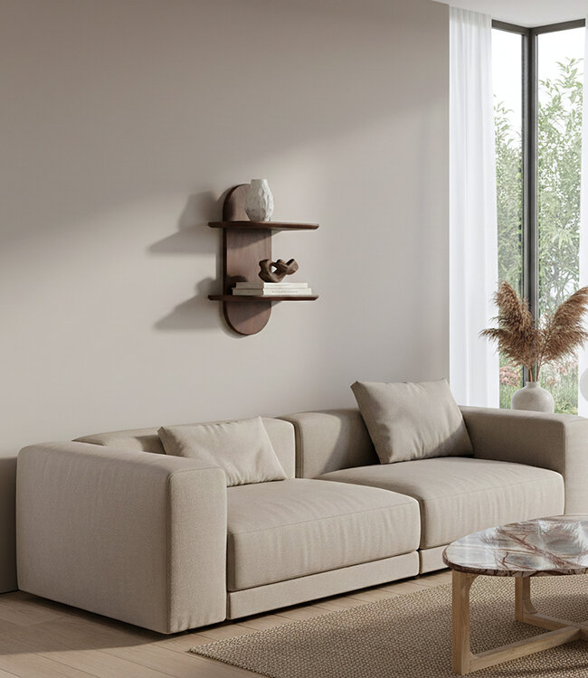 Raw Materials Amsterdam Bullnose Dubbele Wandplank | Mangohout | 18x50x35 cm