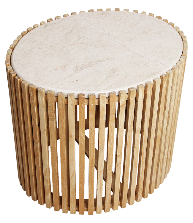 Raw Materials Amsterdam Infinity Ovaal Marmeren Bijzettafel | 42x45x52 cm