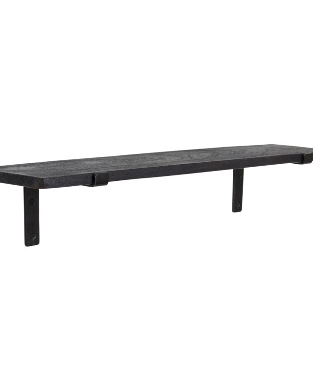 Raw Materials Amsterdam Factory wandplank zwart - FSC-gerecycled hout - 80 cm