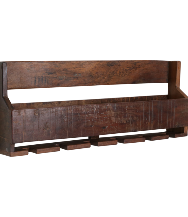 Raw Materials Amsterdam Factory Hangend Wijnrek | Hout | 12x60x28 cm
