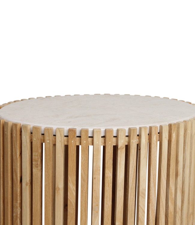 Raw Materials Amsterdam Infinity Ovaal Marmeren Bijzettafel | 42x45x52 cm