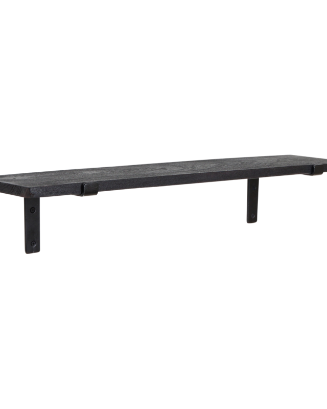 Raw Materials Amsterdam Factory wandplank zwart - FSC-gerecycled hout - 80 cm
