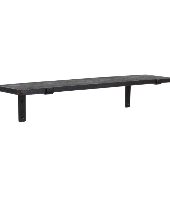 Raw Materials Amsterdam Factory wandplank zwart - FSC-gerecycled hout - 80 cm