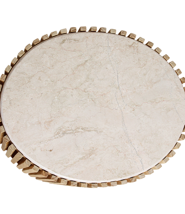 Raw Materials Amsterdam Infinity Ovaal Marmeren Bijzettafel | 42x45x52 cm