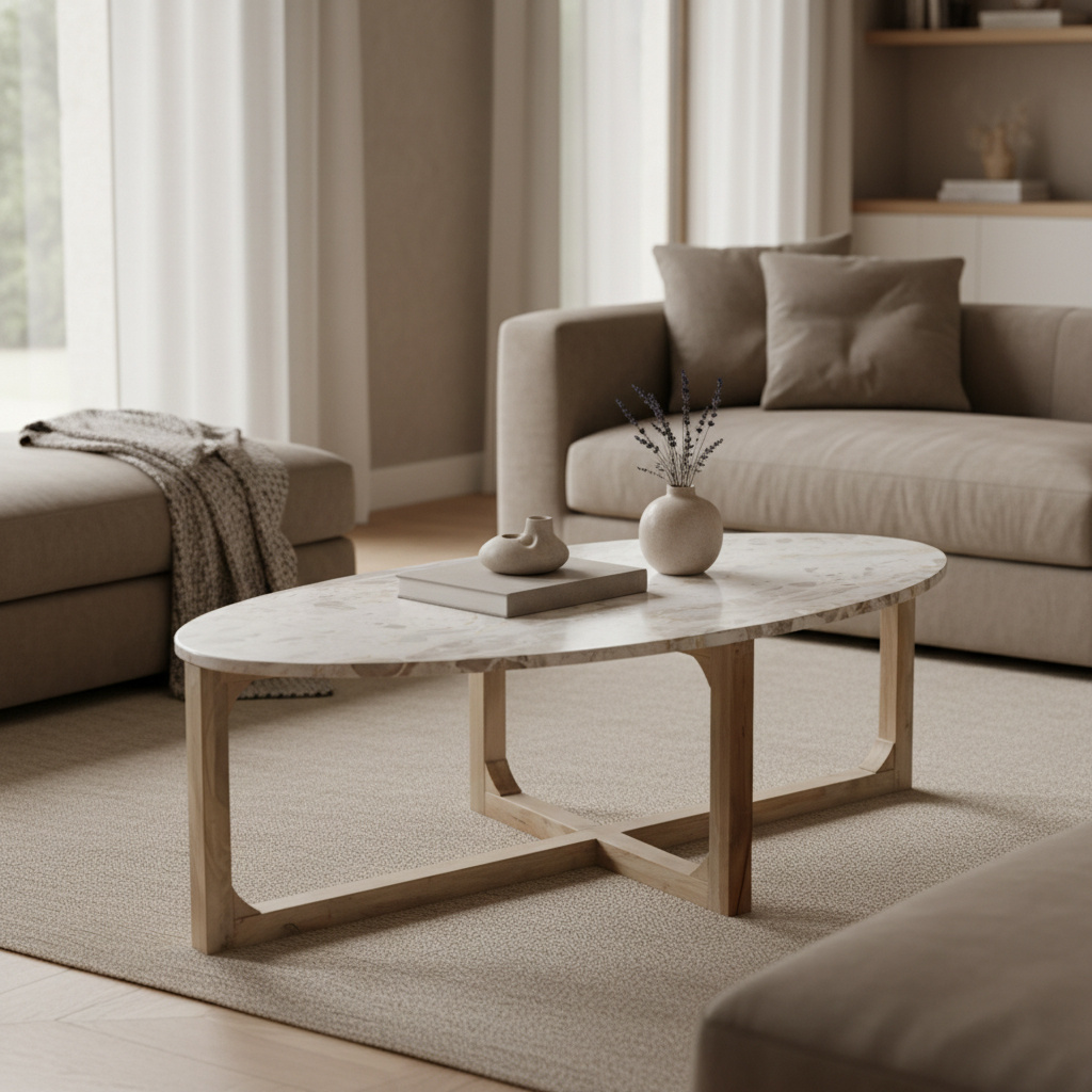 Raw Materials Amsterdam Marmeren Salontafel Crème | B120xH60xD38 cm