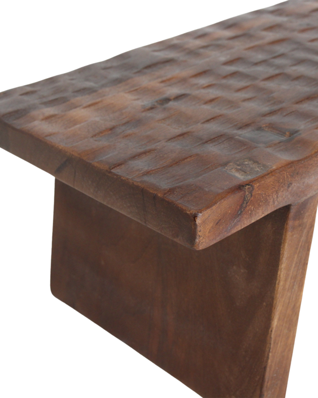 Raw Materials Amsterdam Bijzettafel/kruk van mangohout, bruin - 40 x 25 x 20 cm
