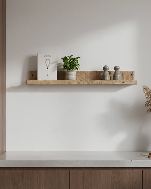 Raw Materials Amsterdam Wandplank/Fotolijstplank | Mangohout | 75x8x8 cm