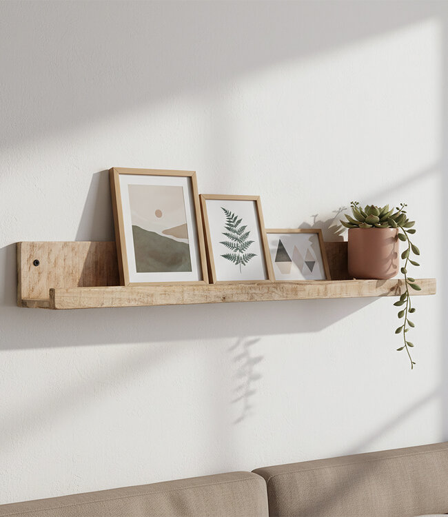 Raw Materials Amsterdam Wandplank/Fotolijstplank | Mangohout | 75x8x8 cm