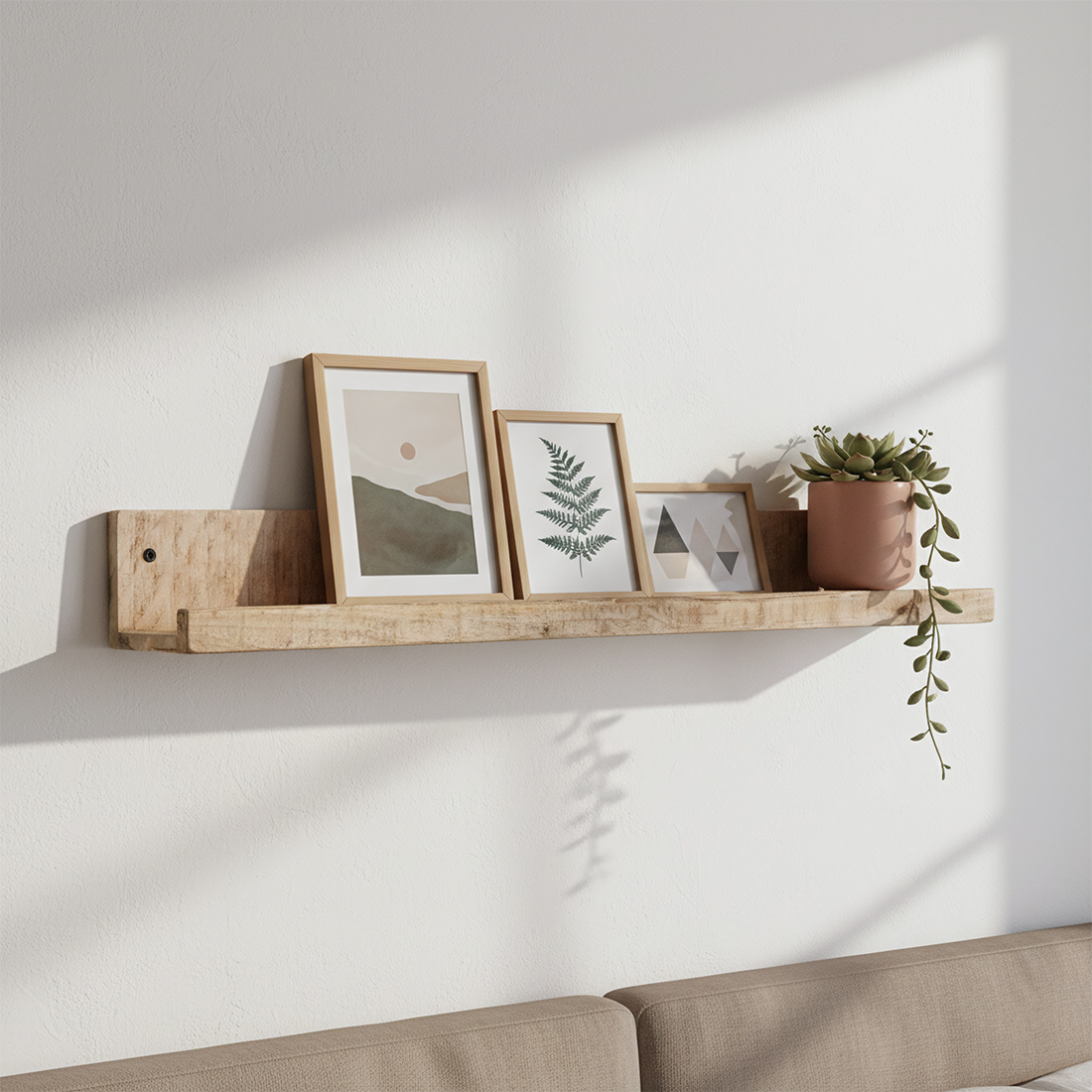 Raw Materials Amsterdam Wandplank/Fotolijstplank | Mangohout | 75x8x8 cm