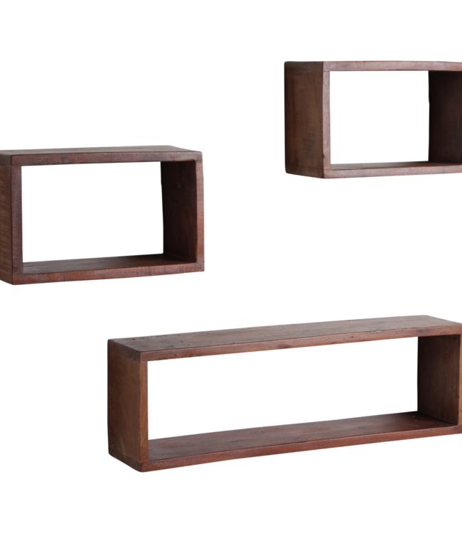 Factory Wandplank Box - FSC-gerecycled hout - 70x15x22 cm