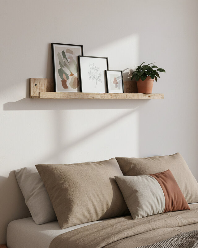 Raw Materials Amsterdam Wandplank/Fotolijstplank | Mangohout | 75x8x8 cm