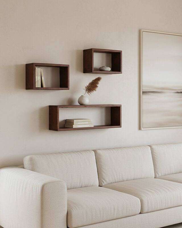 Raw Materials Amsterdam Factory Open Wandplank | Rechthoek | Hout | 70x15x22 cm