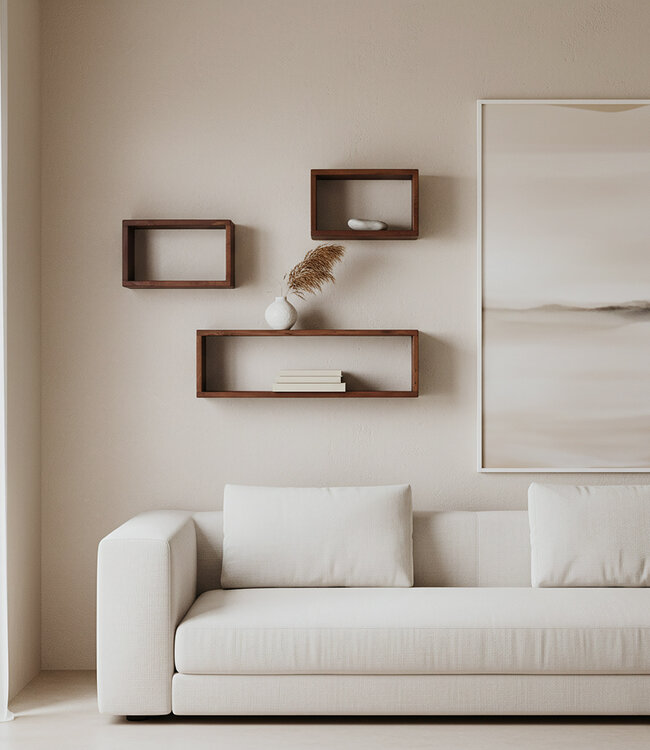 Factory open wandplank rechthoek - FSC gerecycled - 70x15x22 cm