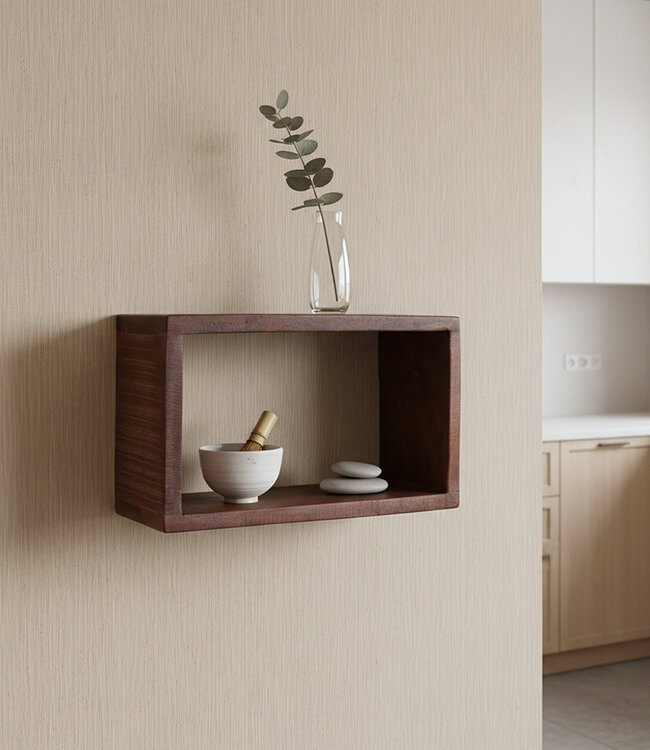 Factory open wandplank rechthoek - FSC gerecycled - 70x15x22 cm