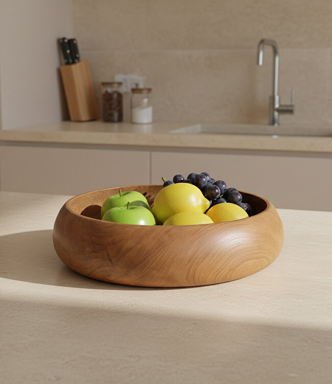 Teakhouten schaal medium - Ø 30 cm