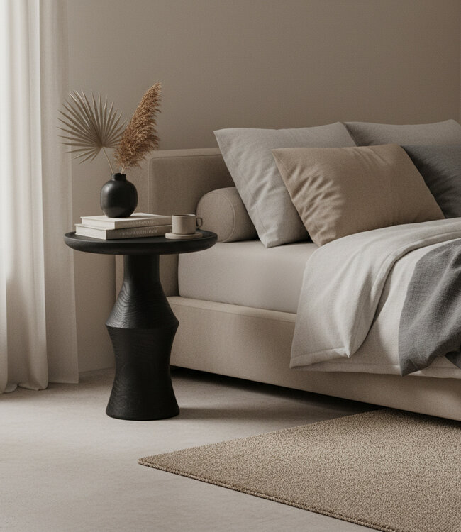 Raw Materials Amsterdam Nero Bijzettafel Twilight | Teakhout | Zwart | 50x50x60 cm