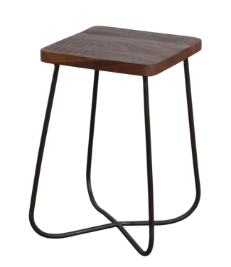 Factory-kruk/bijzettafel - FSC-gerecycled hout - 29 x 29 x 46 cm