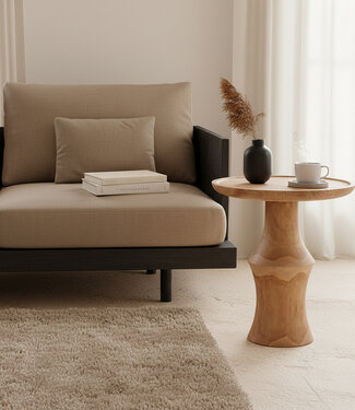 Raw Materials Amsterdam Bijzettafel Teakhout | Nero | B50 x H60 x L50 cm