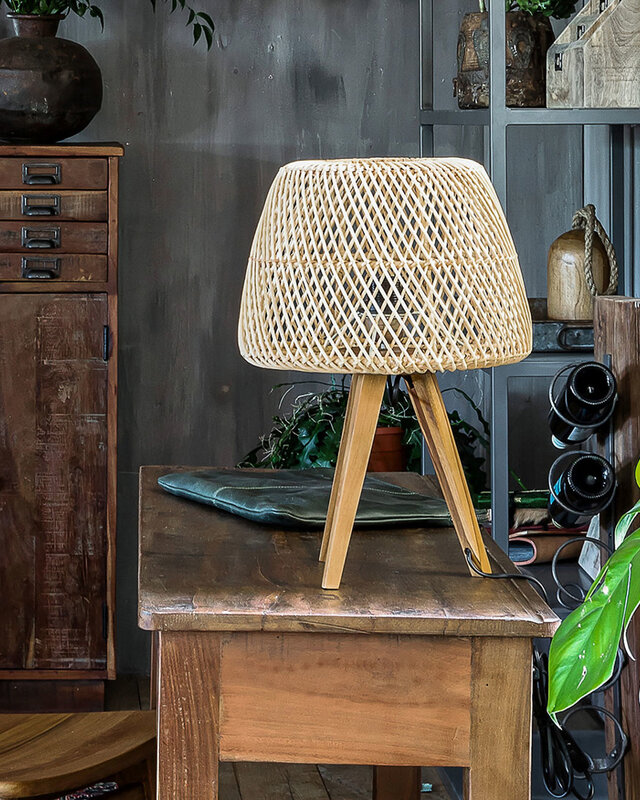Raw Materials Amsterdam Maze Tafellamp | Rotan | 29x29x21 cm
