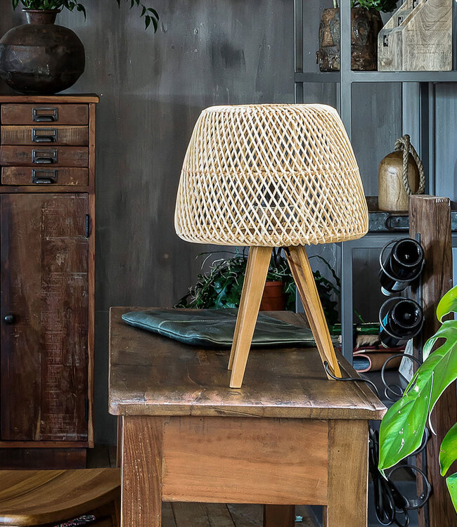 Raw Materials Amsterdam Maze Tafellamp | Rotan | 29x29x21 cm