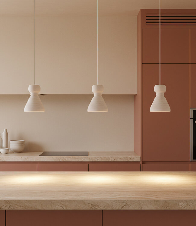 Krijt hanglamp Kanoi - 15x15x20,5 cm