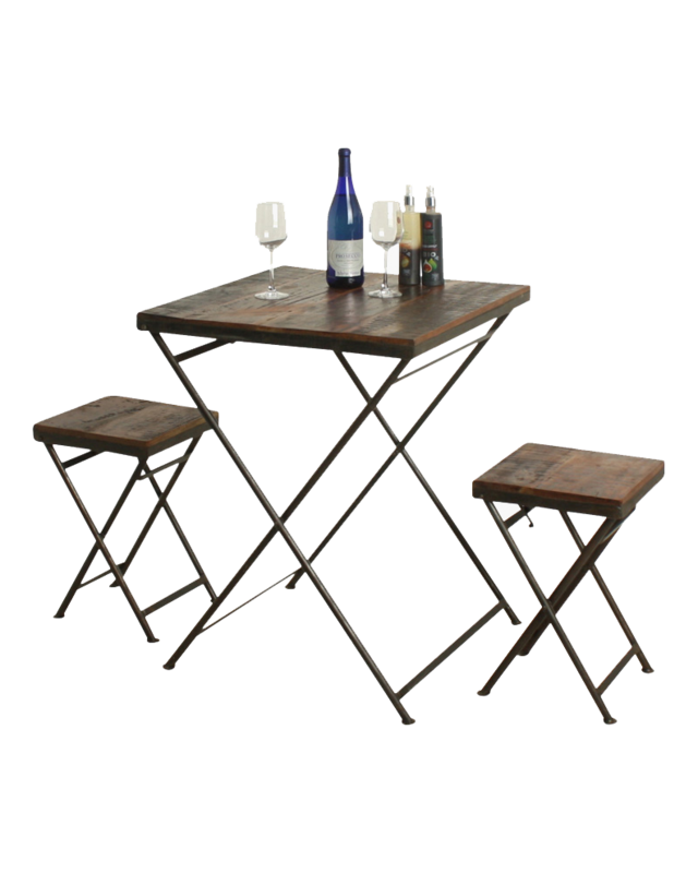 Raw Materials Amsterdam Opvouwbare tafel | Factory | Gerecycled Hout | B60 x H76 x L60 cm