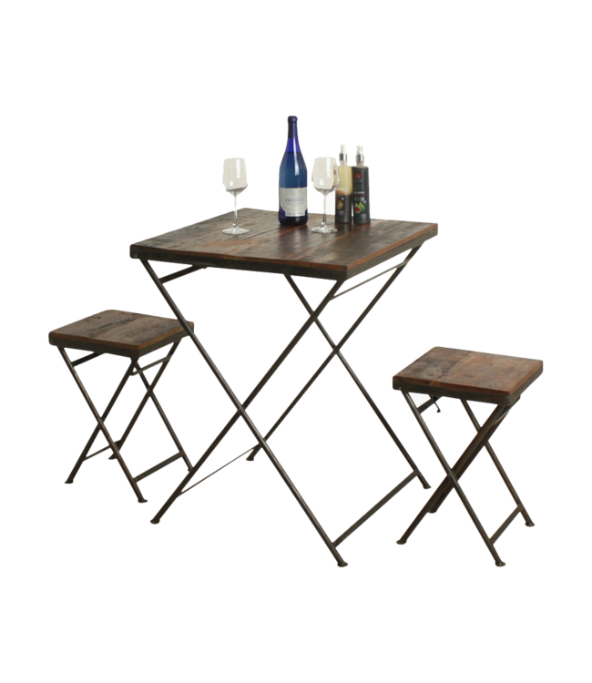 Raw Materials Amsterdam Factory opvouwbare tafel - FSC-gerecycled hout - 60x60x76 cm