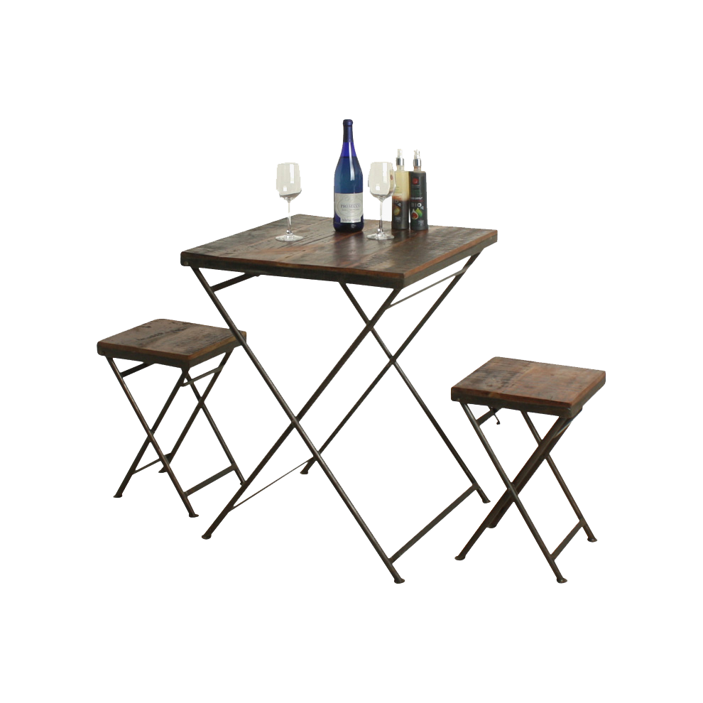 Raw Materials Amsterdam Opvouwbare tafel | Factory | Gerecycled Hout | B60 x H76 x L60 cm
