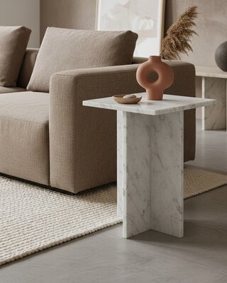 Raw Materials Amsterdam Bijzettafel | Beijing | Marmer | Wit