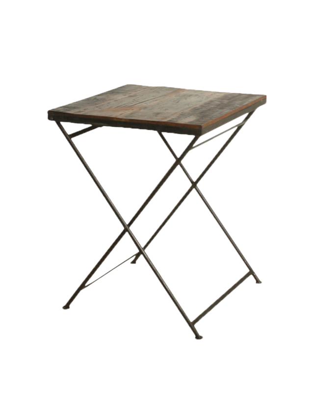 Raw Materials Amsterdam Opvouwbare tafel | Factory | Gerecycled Hout | B60 x H76 x L60 cm