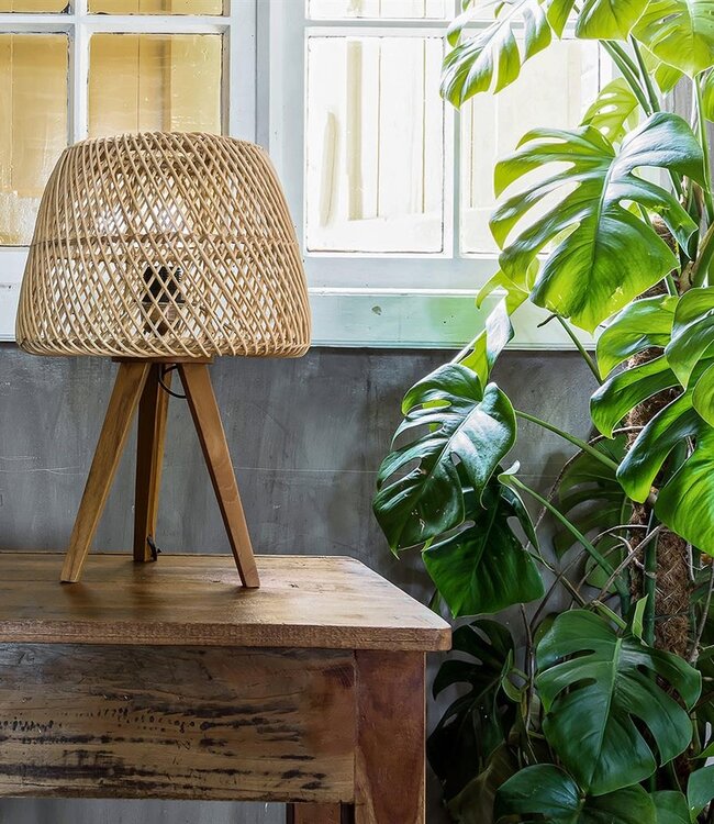 Raw Materials Amsterdam Maze Tafellamp | Rotan | 29x29x21 cm