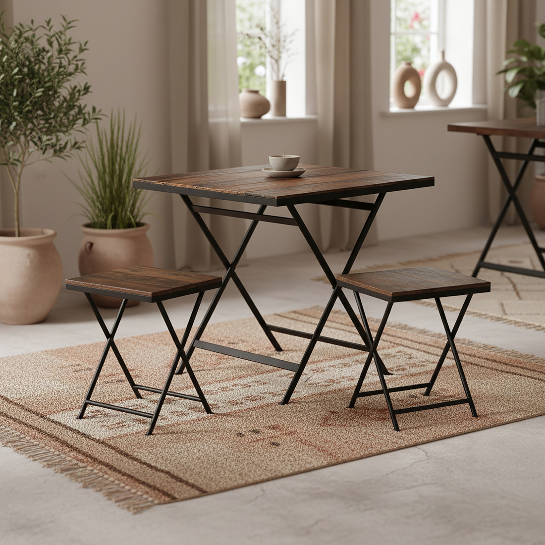 Raw Materials Amsterdam Opvouwbare tafel | Factory | Gerecycled Hout | B60 x H76 x L60 cm