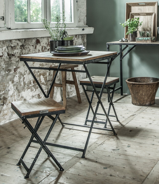 Raw Materials Amsterdam Opvouwbare tafel | Factory | Gerecycled Hout | B60 x H76 x L60 cm