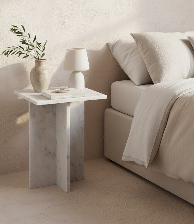 Raw Materials Amsterdam Beijing marmeren bijzettafel - wit