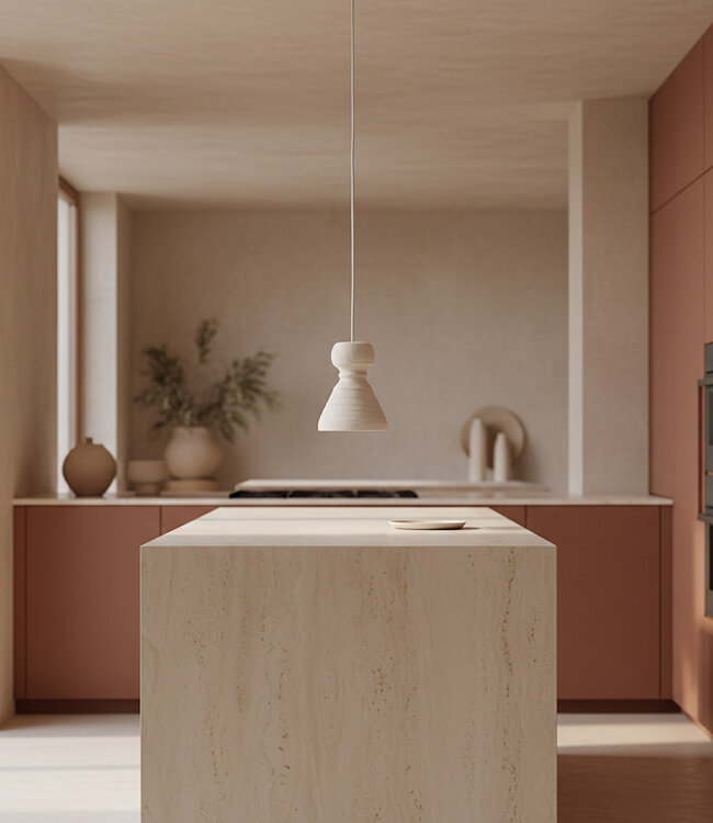 Krijt hanglamp Kanoi - 15x15x20,5 cm