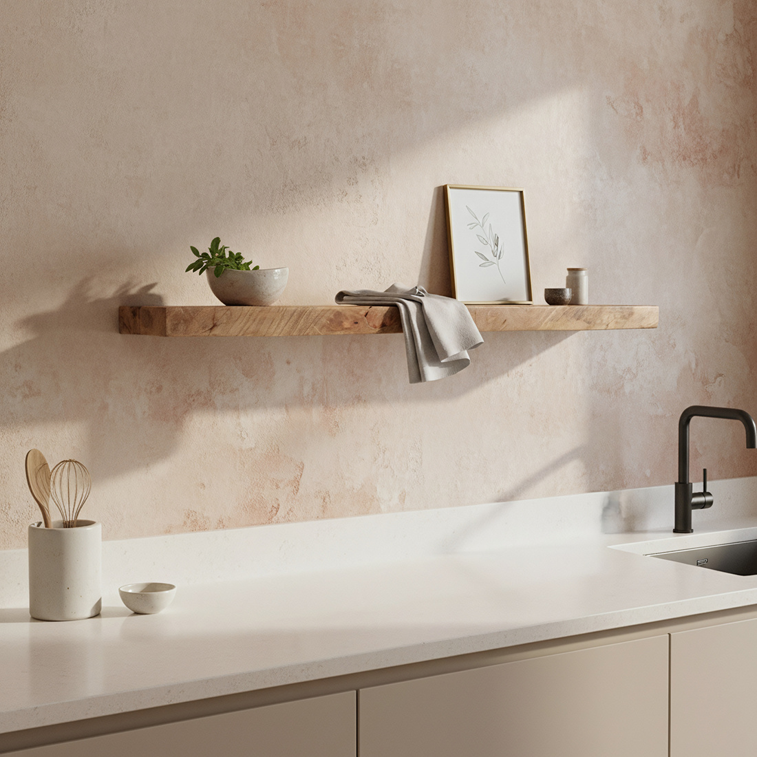 Raw Materials Amsterdam Zwevende Wandplank | Mangohout | 80 x 18 x 3,8 cm